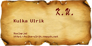 Kulka Ulrik névjegykártya
